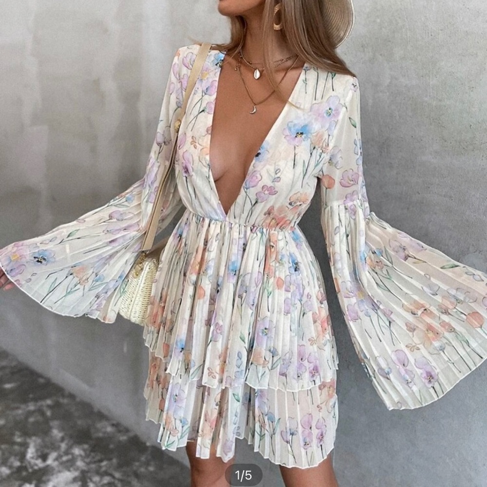 Floral Pleated Dress